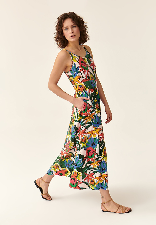 LADIES' FLORAL DRESS WITH SHOULDER STRAPS PELA LADIES' FLORAL DRESS WITH SHOULDER STRAPS PELA MULTIKOLOR 1