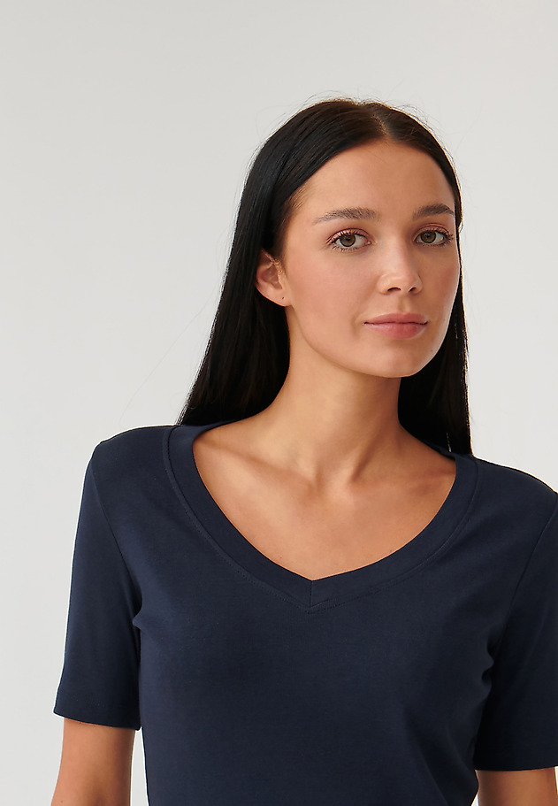LADIES' T-SHIRT MADE FROM COTTON NOTA LADIES' T-SHIRT MADE FROM COTTON NOTA NAVY BLUE 1