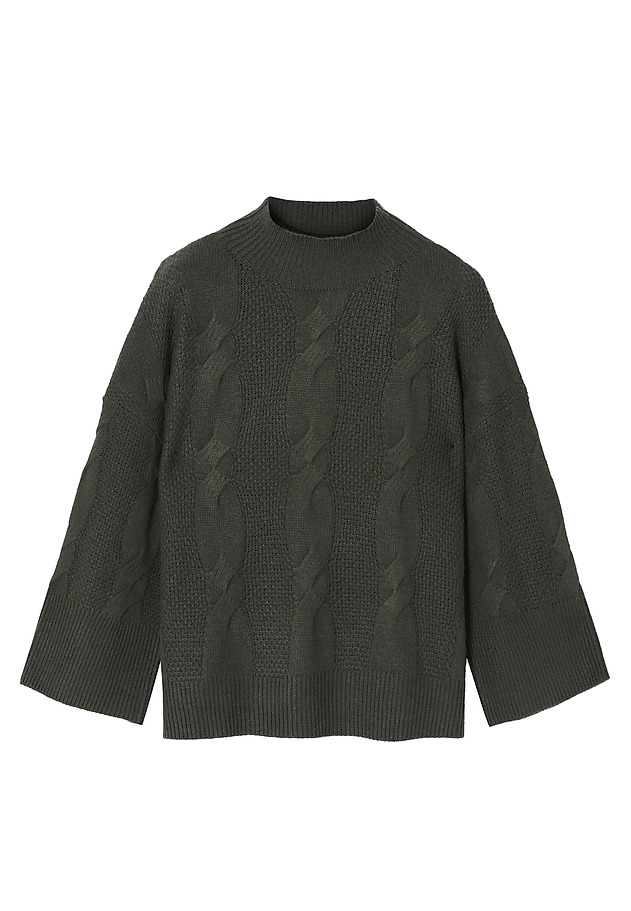 CASUALOWY SWETER Z KASZMIREM - WILLMA CASUALOWY SWETER Z KASZMIREM - WILLMA ZIELONY 6