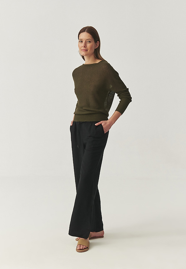 CLASSIC TROUSERS IN VISCOSE FABRIC - NIMI CLASSIC TROUSERS IN VISCOSE FABRIC - NIMI CZARNY 1