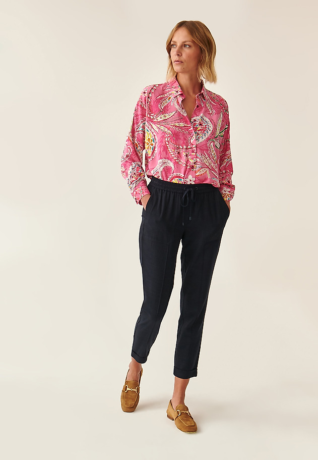 LADIES' TROUSERS WITH SEWN ON POCKETS SUMIKO LADIES' TROUSERS WITH SEWN ON POCKETS SUMIKO NAVY BLUE 2