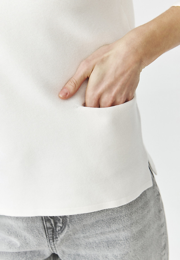 CLASSIC LADIES' JUMPER WITH 3/4 SLEEVES AND POCKETS — ADELLE CLASSIC LADIES' JUMPER WITH 3/4 SLEEVES AND POCKETS — ADELLE ECRU 4