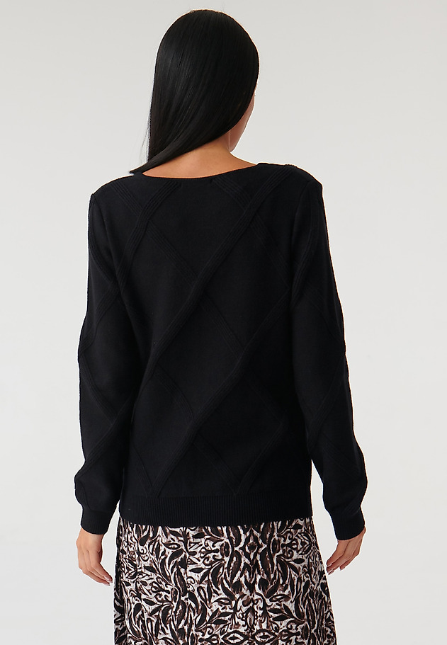 SWETER DAMSKI W ROMBY BUMO SWETER DAMSKI W ROMBY BUMO CZARNY 4