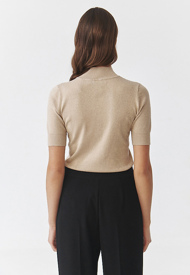 LADIES' JUMPER WITH TURTLENECK AND SHINY YARN — LU 3 LADIES' JUMPER WITH TURTLENECK AND SHINY YARN — LU 3 ŻÓŁTY 3