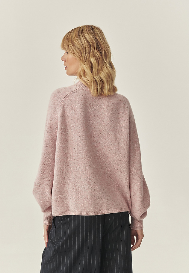 MELANŻOWY SWETER Z WEŁNY MULESING FREE - SIENNA MELANŻOWY SWETER Z WEŁNY MULESING FREE - SIENNA RÓŻOWY 3