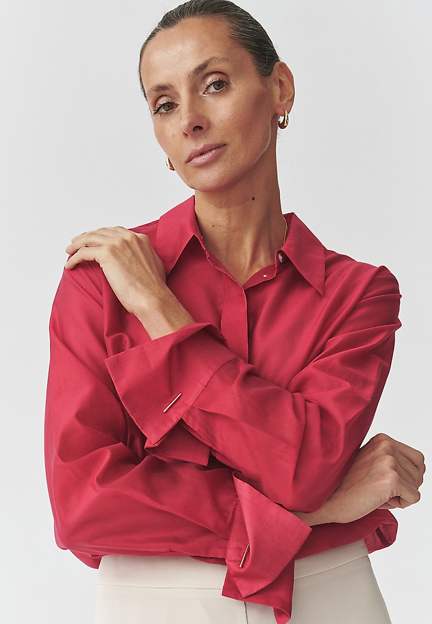 FUCHSIA LYOCELL SHIRT — BERRY FUCHSIA LYOCELL SHIRT — BERRY CZERWONY 2