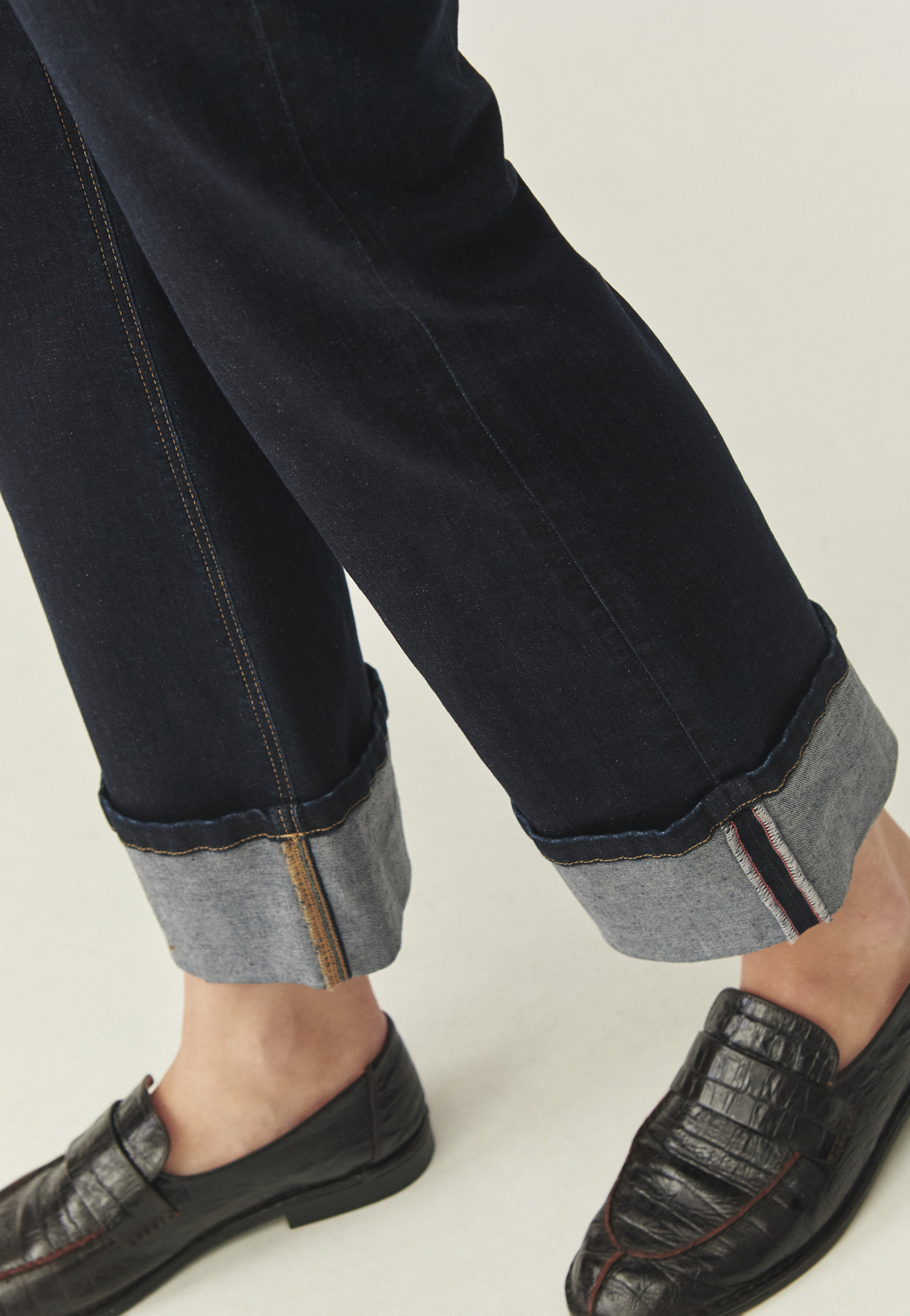 DENIM TROUSERS WITH EXTENDED LEGS - TATAMI NAVY BLUE 2