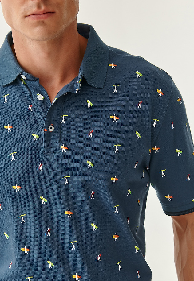 MEN'S COTTON POLO SHIRT JAY 8 MEN'S COTTON POLO SHIRT JAY 8 NAVY BLUE 3