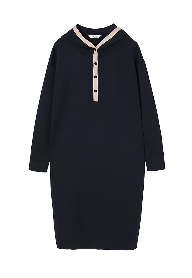 LADIES' KNITTED DRESS WITH A STRAIGHT CUT - JADE LADIES' KNITTED DRESS WITH A STRAIGHT CUT - JADE NAVY BLUE 6