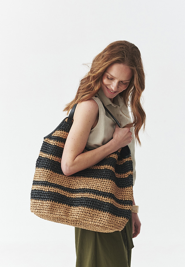 LADIES' BRAIDED BAG - BESSIE LADIES' BRAIDED BAG - BESSIE CZARNY 2