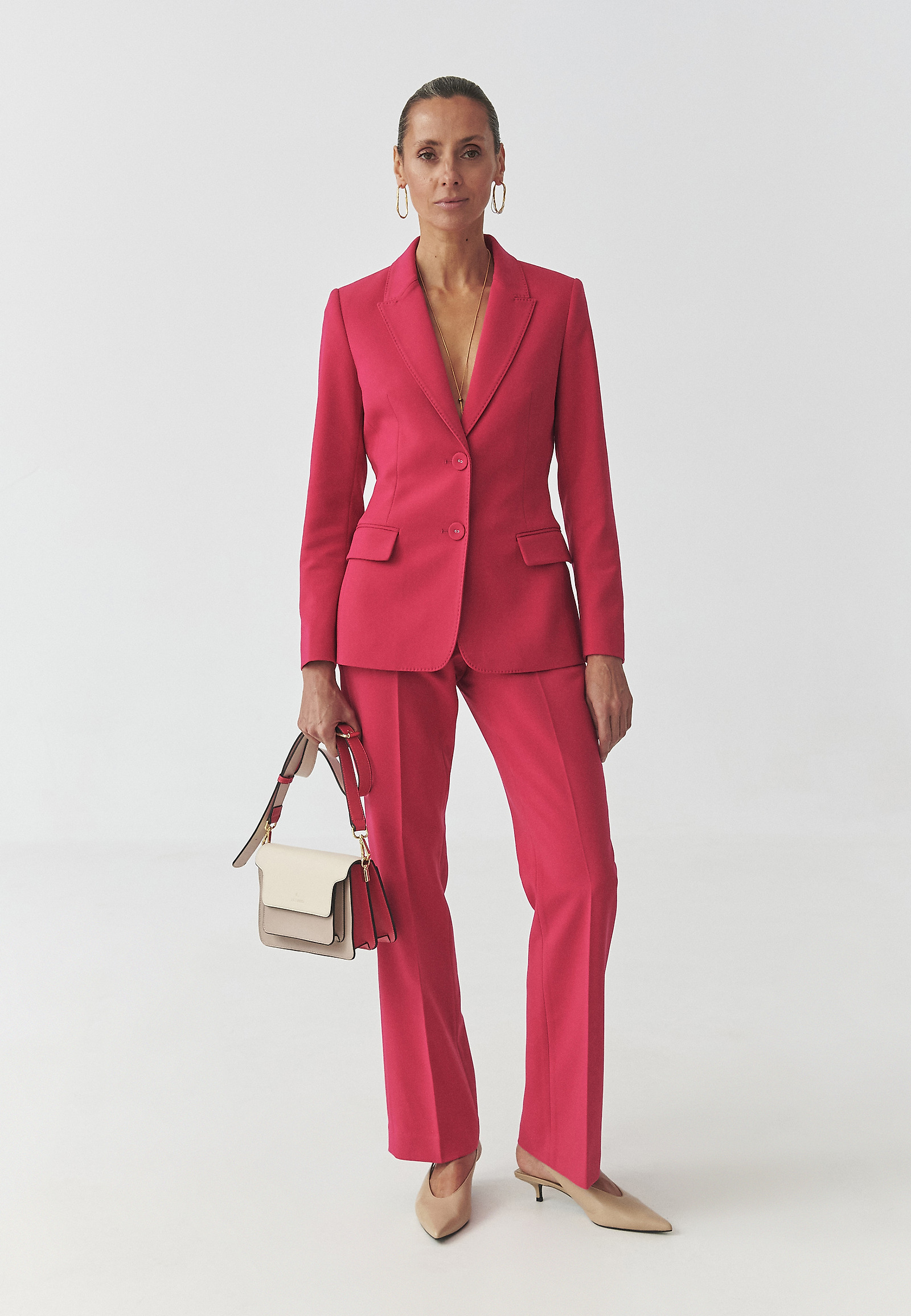 TKANINOWY ŻAKIET W KOLORZE FUKSJI — LONESA 1 TKANINOWY ŻAKIET W KOLORZE FUKSJI — LONESA 1 CZERWONY 108928