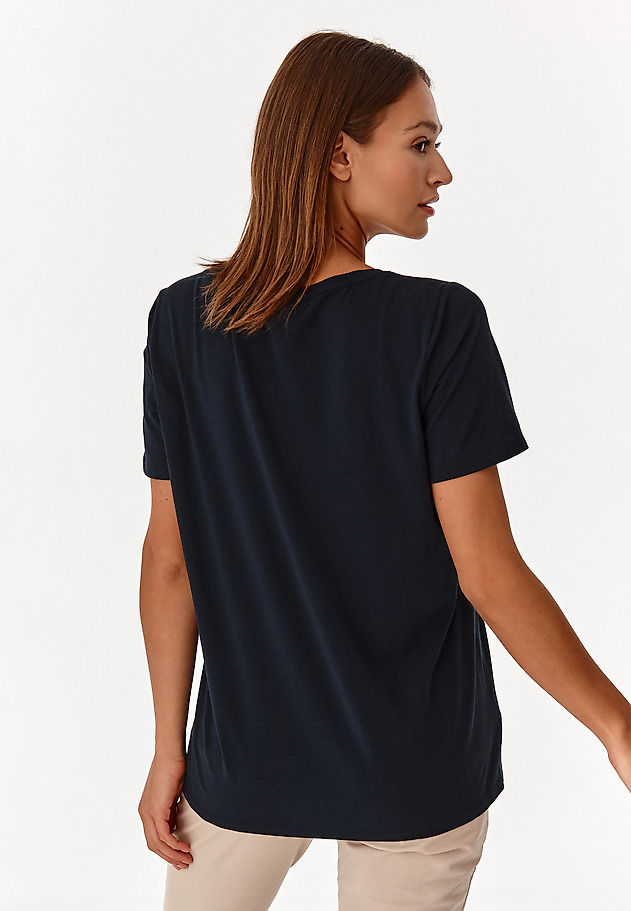 LADIES' KNITTED T-SHIRT AMO LADIES' KNITTED T-SHIRT AMO NAVY BLUE 2