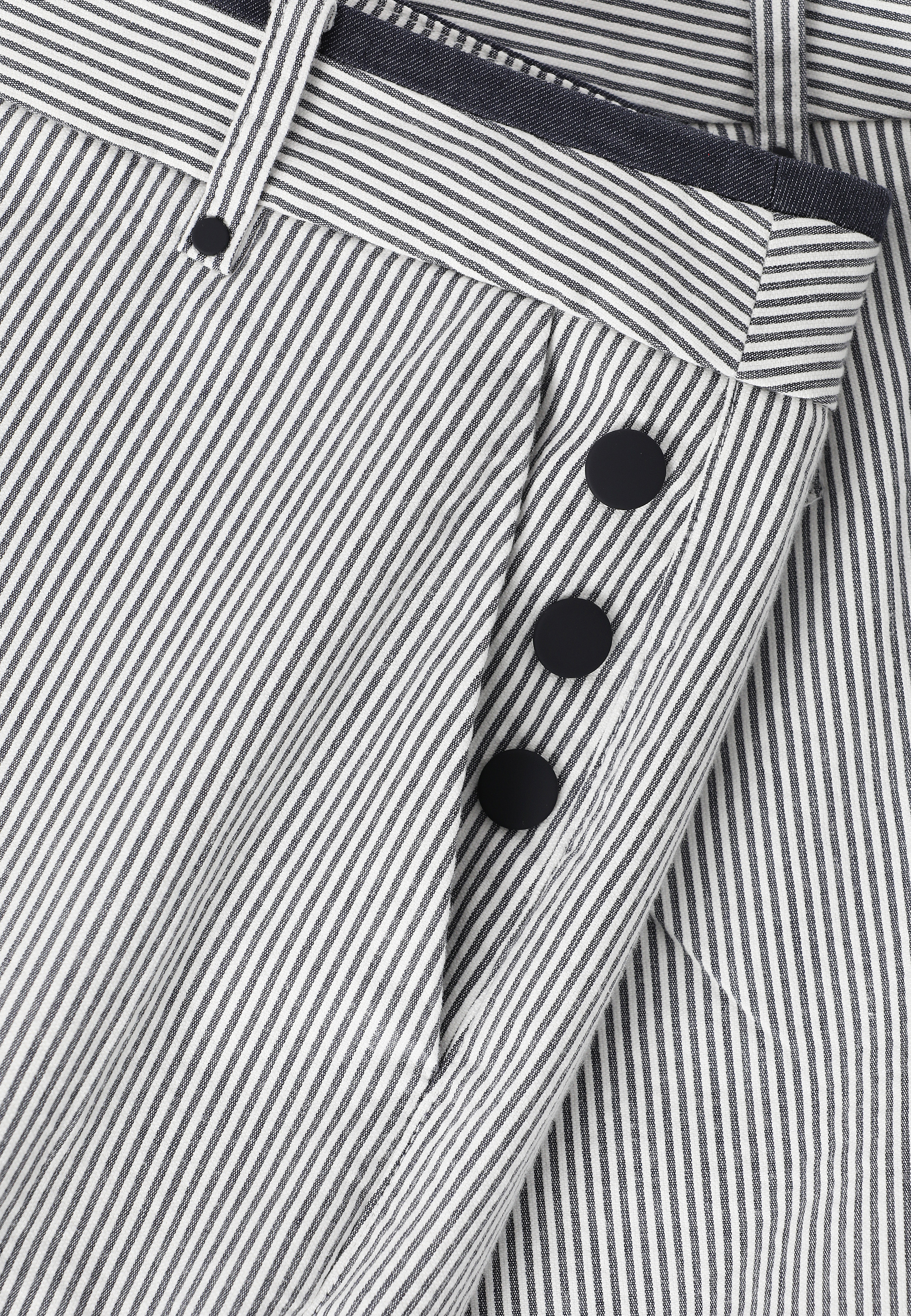 PANTALONI SCURȚI DIN ȚESĂTURĂ ÎN DUNGI - SORO MULTICOLOR 2