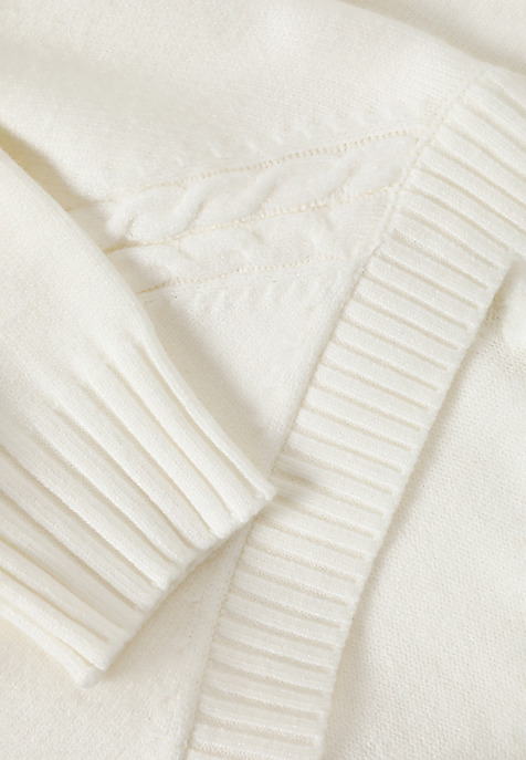 LADIES' STRUCTURED JUMPER WITH A CREW NECKLINE — JAYLIN ECRU 2