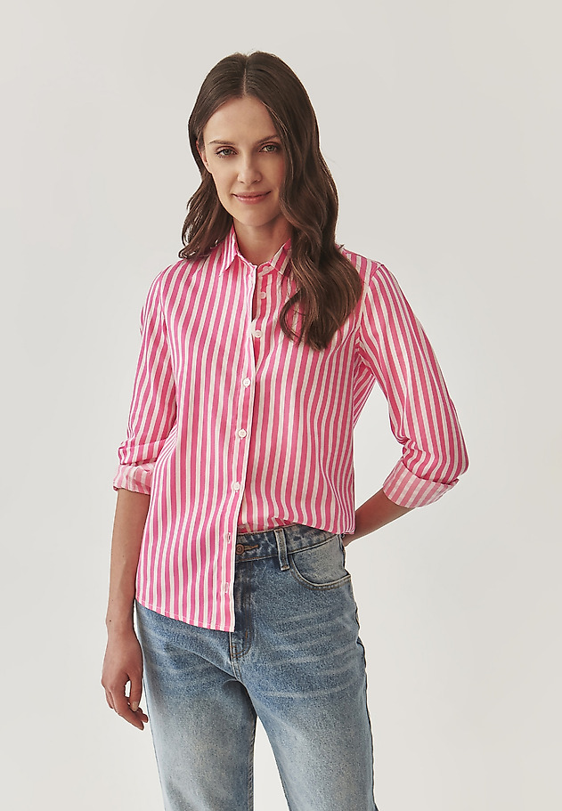 LADIES’ CLASSIC SHIRT IN VERTICAL STRIPES - EDNA LADIES’ CLASSIC SHIRT IN VERTICAL STRIPES - EDNA MULTIKOLOR 1