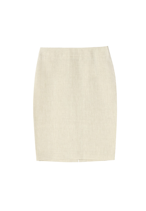 LINEN PENCIL SKIRT PARMA BEIGE 2