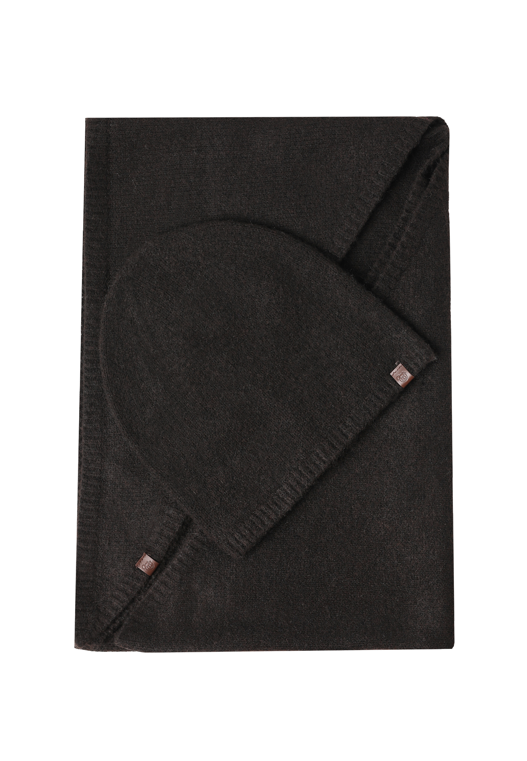 TRÓJKĄTNY SZALIK Z DOMIESZKĄ WEŁNY - SNUGA 1 BRĄZOWY 2