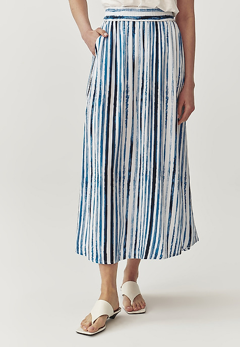 LADIES’ LONG PATTERNED SKIRT - SAND MULTICOLOR 2