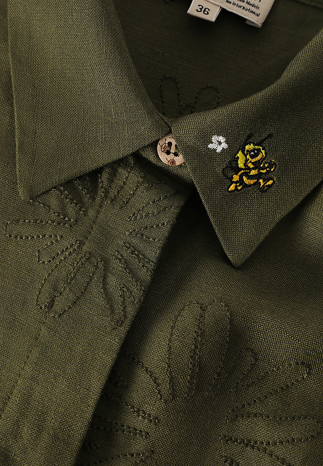 LINEN-VISCOSE SHIRT - KAMA LINEN-VISCOSE SHIRT - KAMA KHAKI 8