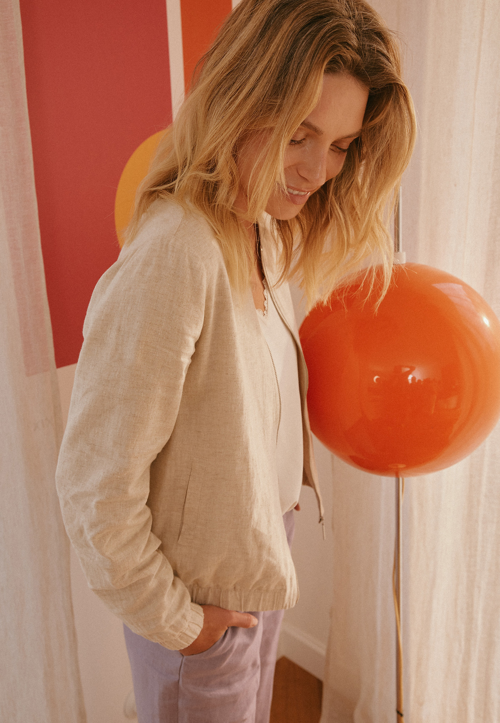 WOVEN FLAY-COTTON BOMBER — ETIA WOVEN FLAY-COTTON BOMBER — ETIA BEIGE 108774