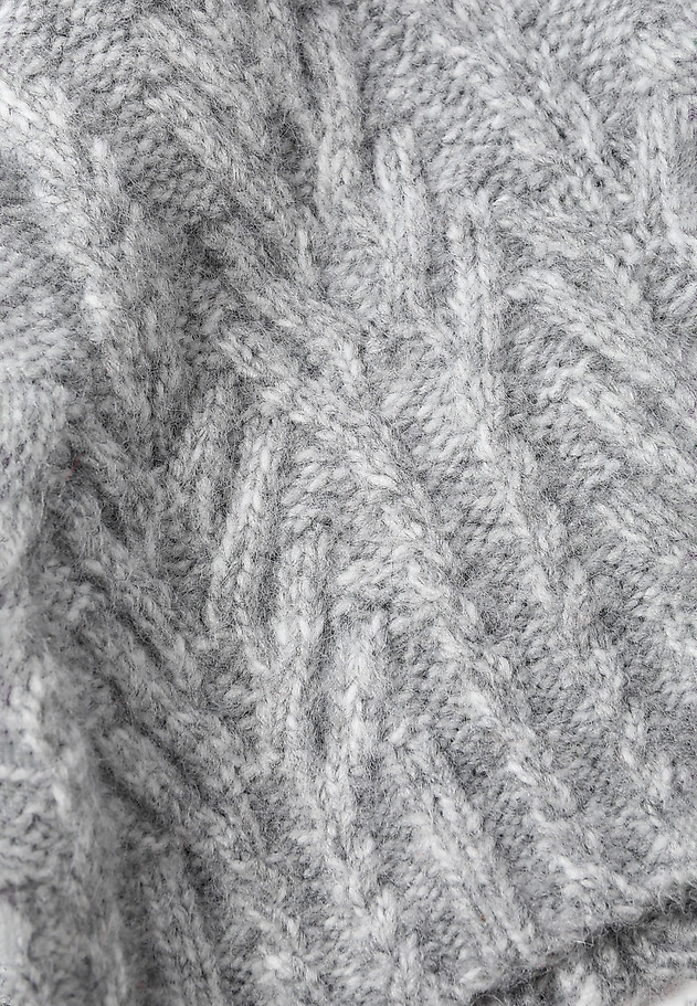 LADIES' KNITTED BEANIE WITH MELANGE PATTERN — LIKA LADIES' KNITTED BEANIE WITH MELANGE PATTERN — LIKA SZARY 2
