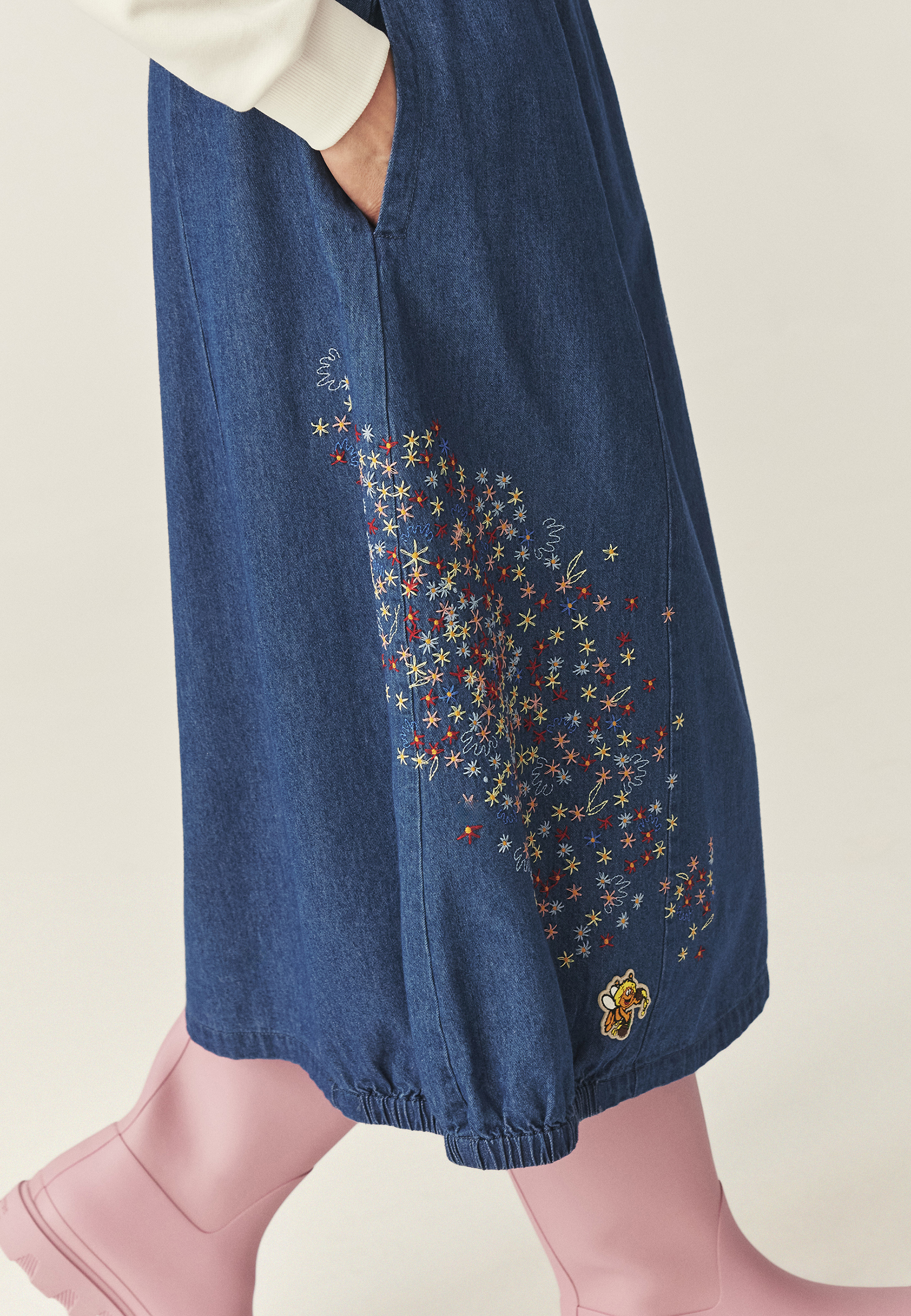 DENIMOVÁ SUKNĚ S VÝŠIVKAMI – MELIA