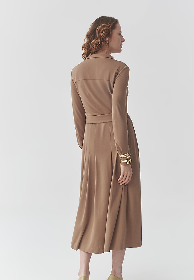 CARAMEL MIDI DRESS WITH BELT - SANDY CARAMEL MIDI DRESS WITH BELT - SANDY BEŻOWY 4