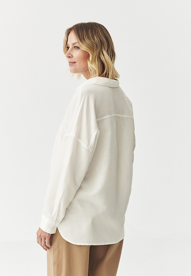 CASUAL SHIRT IN LINEN AND VISCOSE — JENNA CASUAL SHIRT IN LINEN AND VISCOSE — JENNA ECRU 4