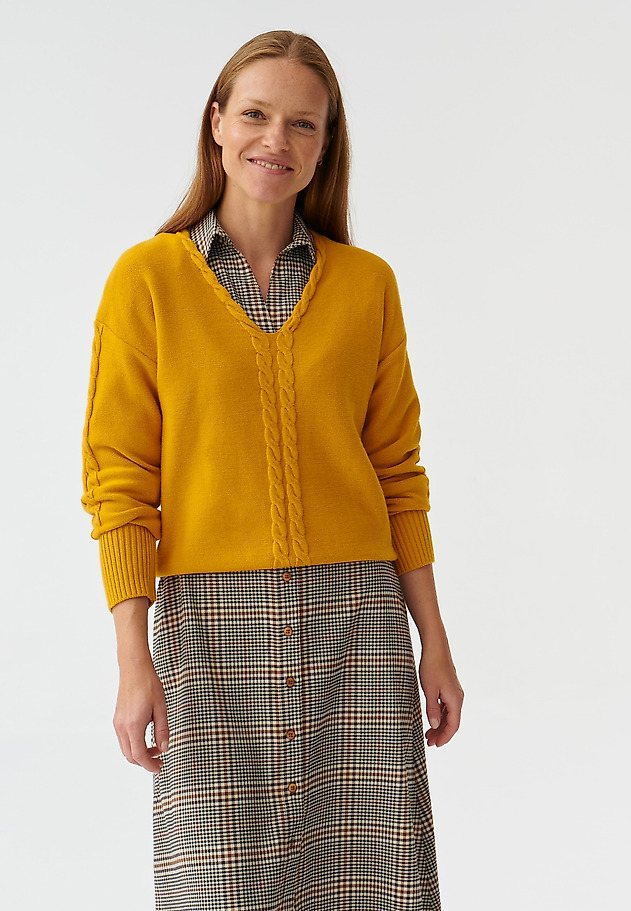 LADIES’ SWEATER WITH V-SHAPE NECKLINE POLI LADIES’ SWEATER WITH V-SHAPE NECKLINE POLI ŻÓŁTY 1