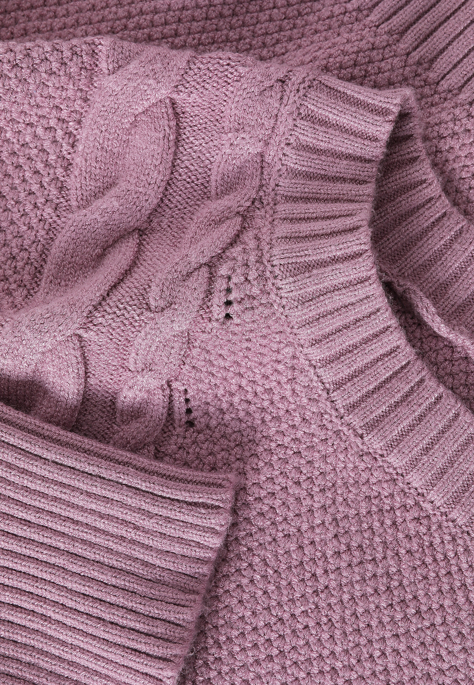 STRUKTURALNY SWETER Z GRUBEJ PRZĘDZY - EVERELY STRUKTURALNY SWETER Z GRUBEJ PRZĘDZY - EVERELY FIOLETOWY 113315