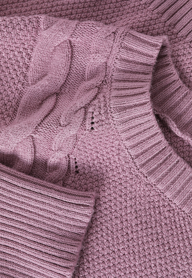 STRUCTURED JUMPER IN THICK YARN - EVERELY STRUCTURED JUMPER IN THICK YARN - EVERELY PURPLE 7