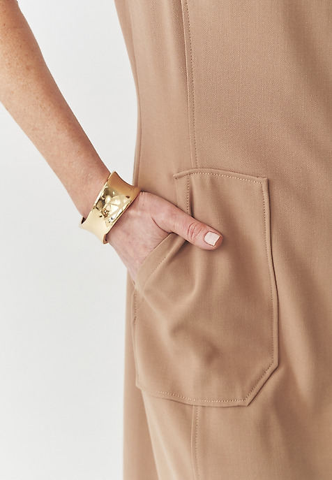 SHORT DRESS WITH ZIP - MANTOKI BEIGE 2
