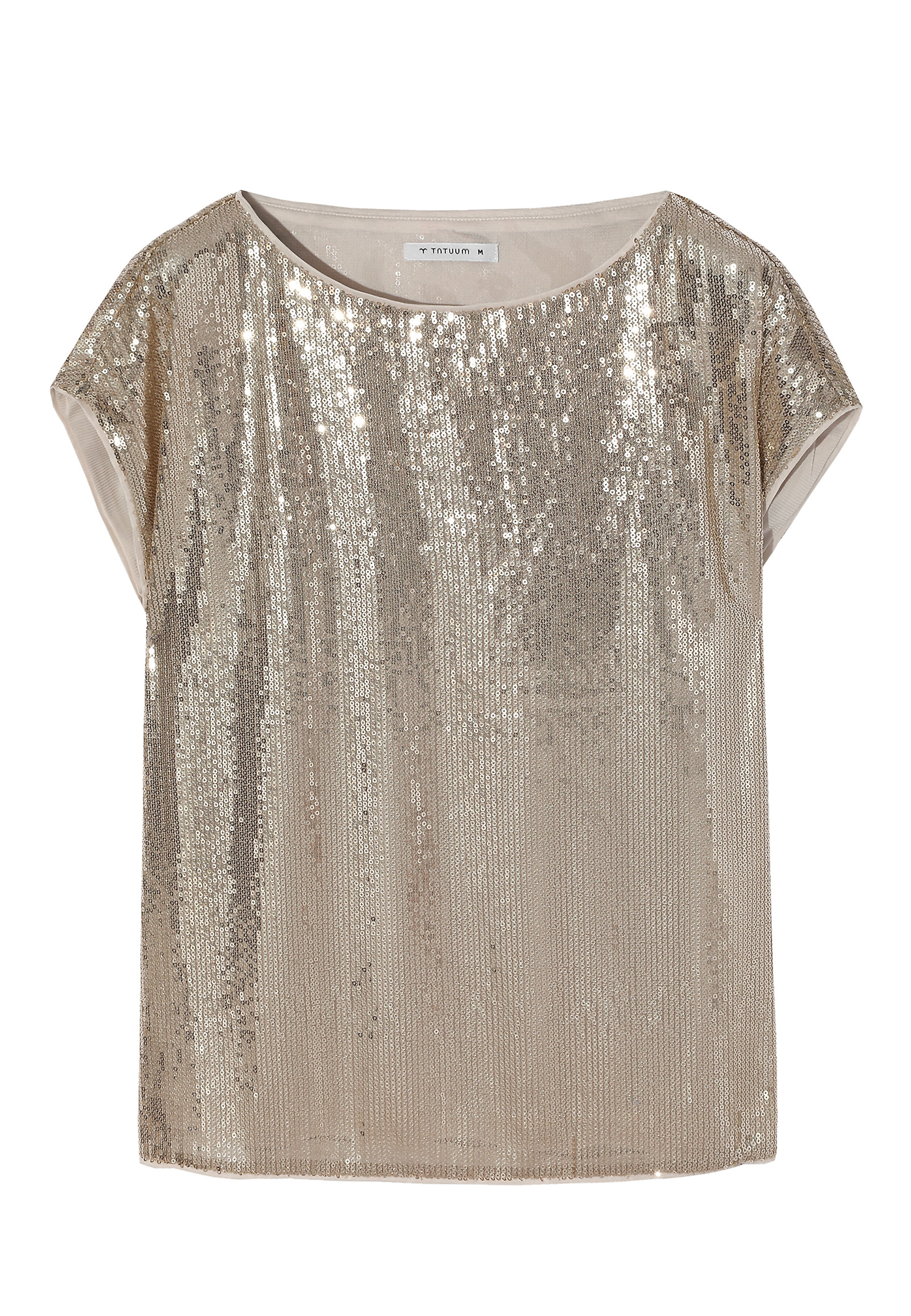 LADIES’ BLOUSE WITH SPARKLING SEQUINS - CEKINA LADIES’ BLOUSE WITH SPARKLING SEQUINS - CEKINA BEIGE 96311