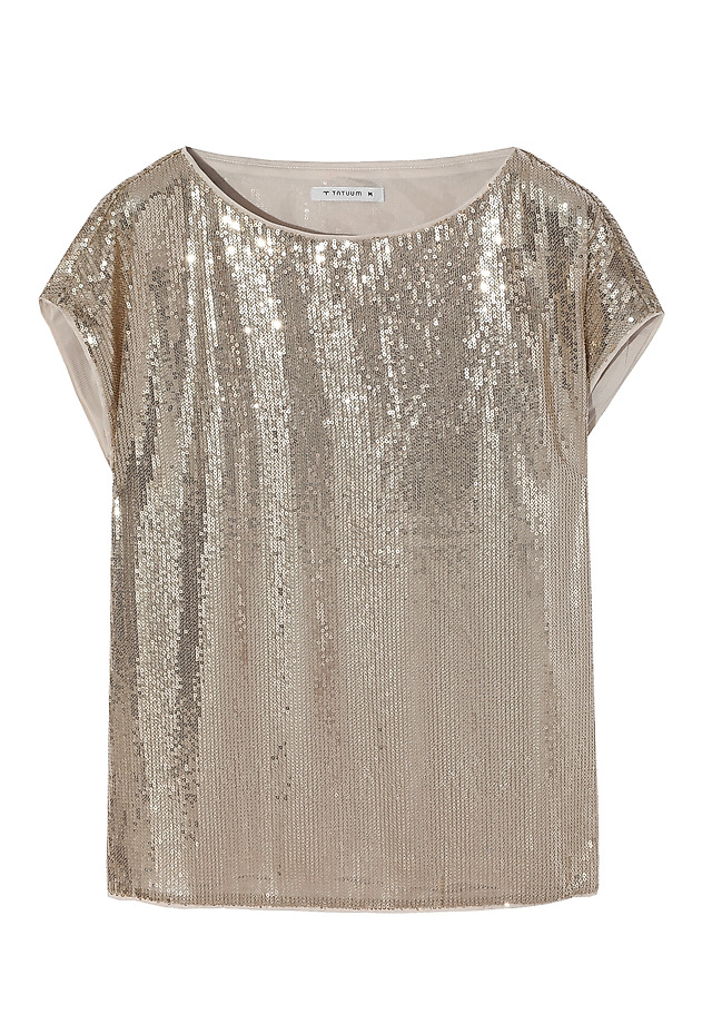 LADIES’ BLOUSE WITH SPARKLING SEQUINS - CEKINA LADIES’ BLOUSE WITH SPARKLING SEQUINS - CEKINA BEIGE 6