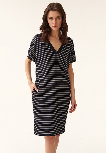 LADIES' SHORT SLEEVE STRIPED DRESS YOLI LADIES' SHORT SLEEVE STRIPED DRESS YOLI