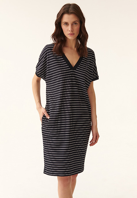 LADIES' SHORT SLEEVE STRIPED DRESS YOLI LADIES' SHORT SLEEVE STRIPED DRESS YOLI