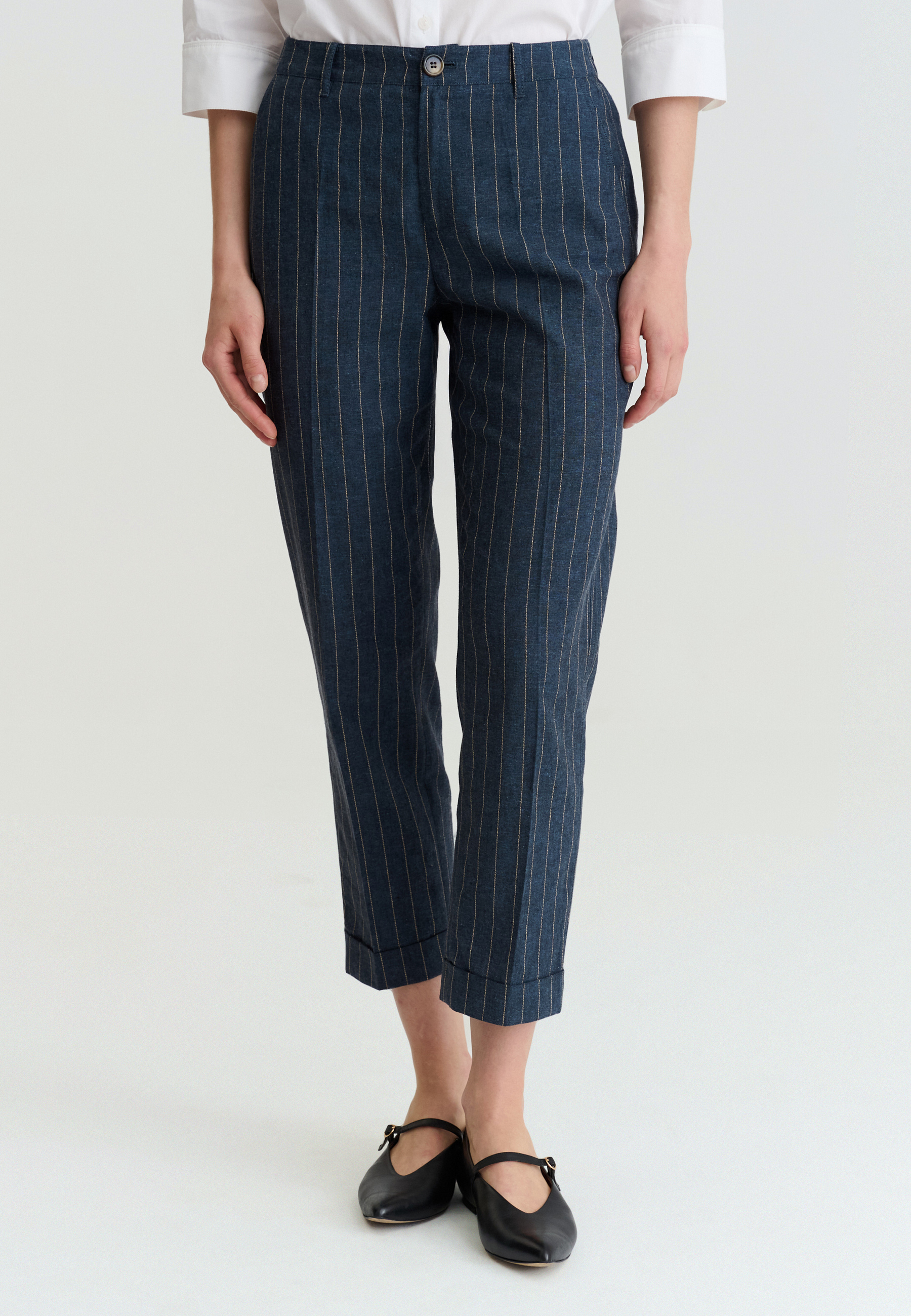 LINEN-BLEND TROUSERS - SEREMIO