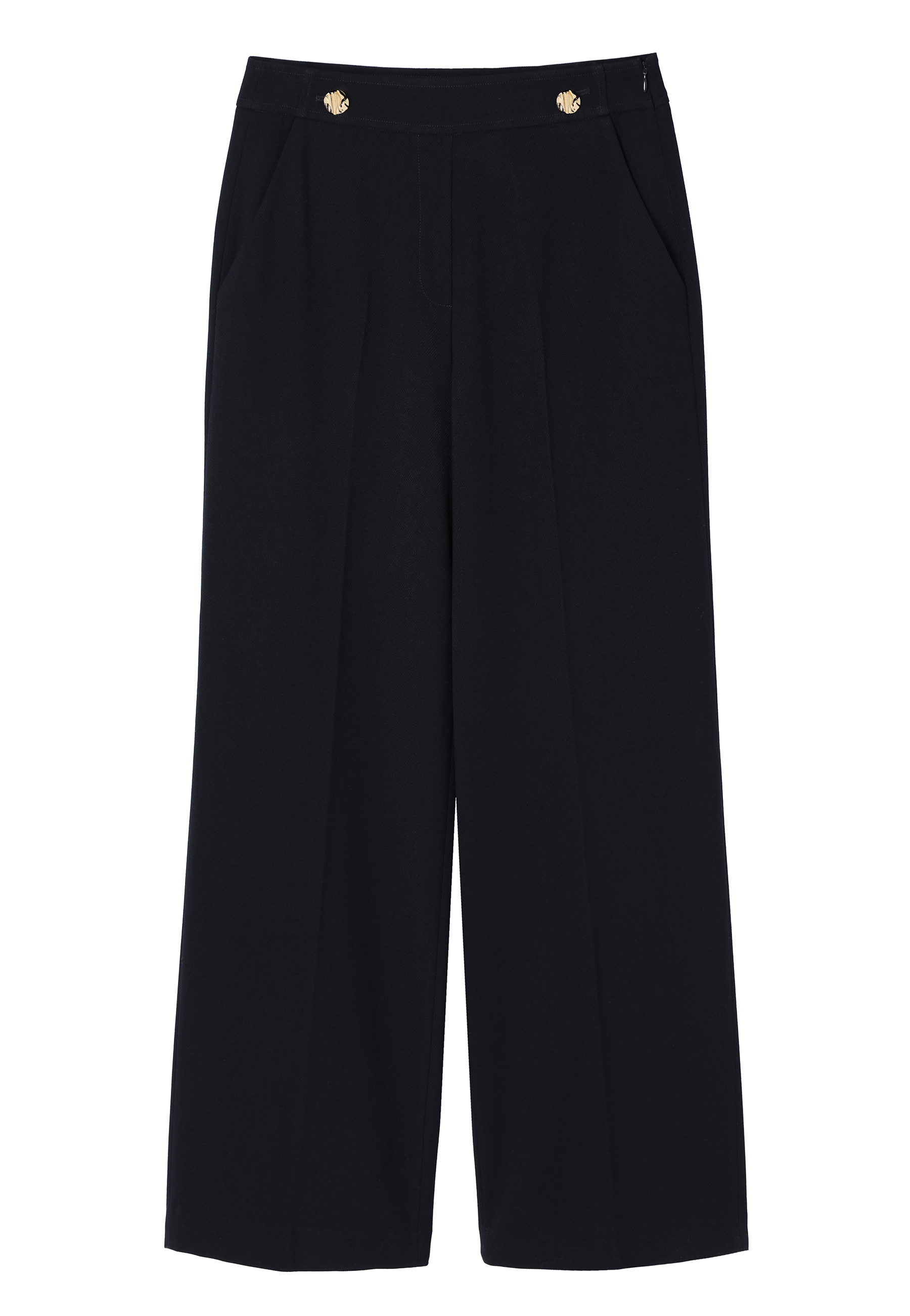 SZEROKIE SPODNIE Z KANTEM - LEMKI GRANATOWY 2