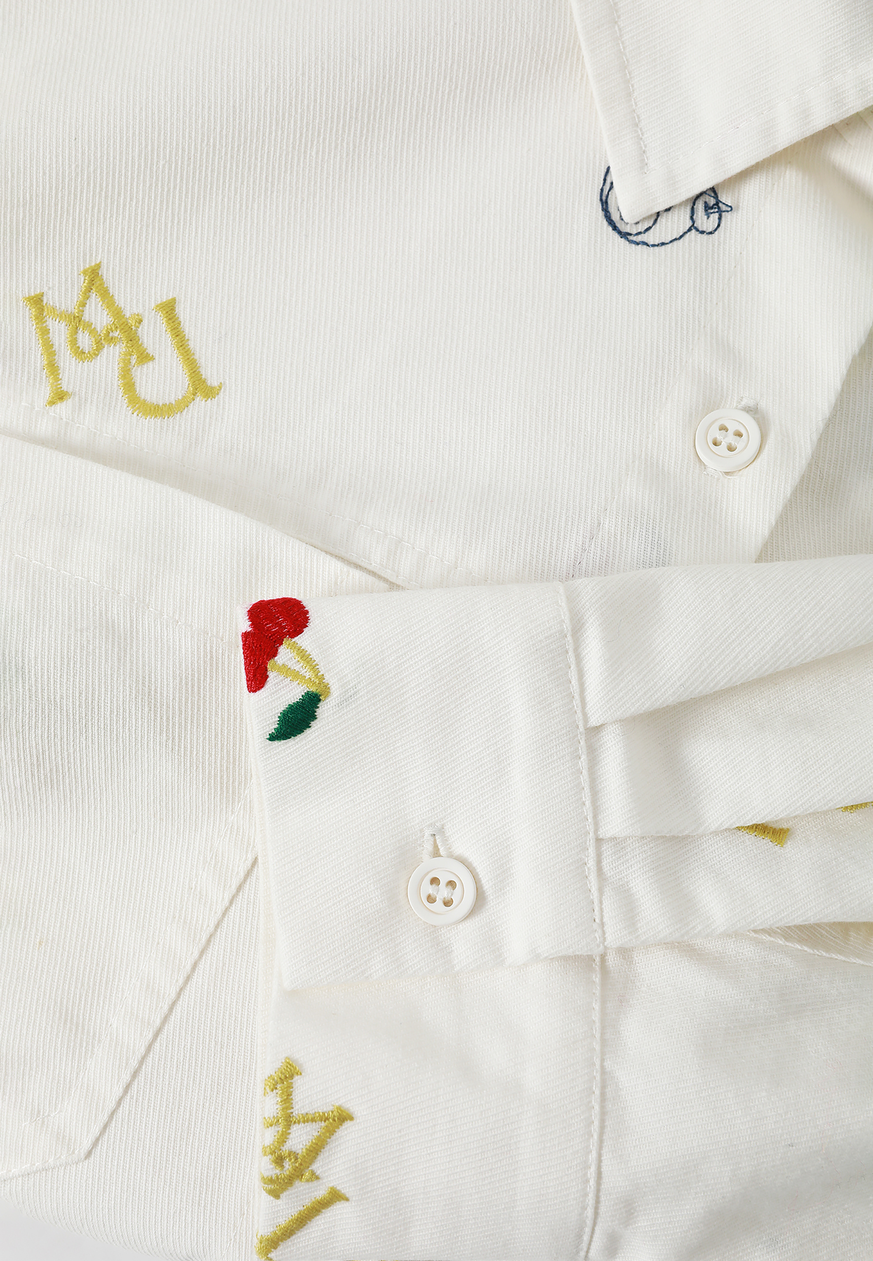 TKANINOWA KOSZULA DAMSKA Z WYSZYWANYM AUTORSKIM WZOREM — MISIA ECRU 2