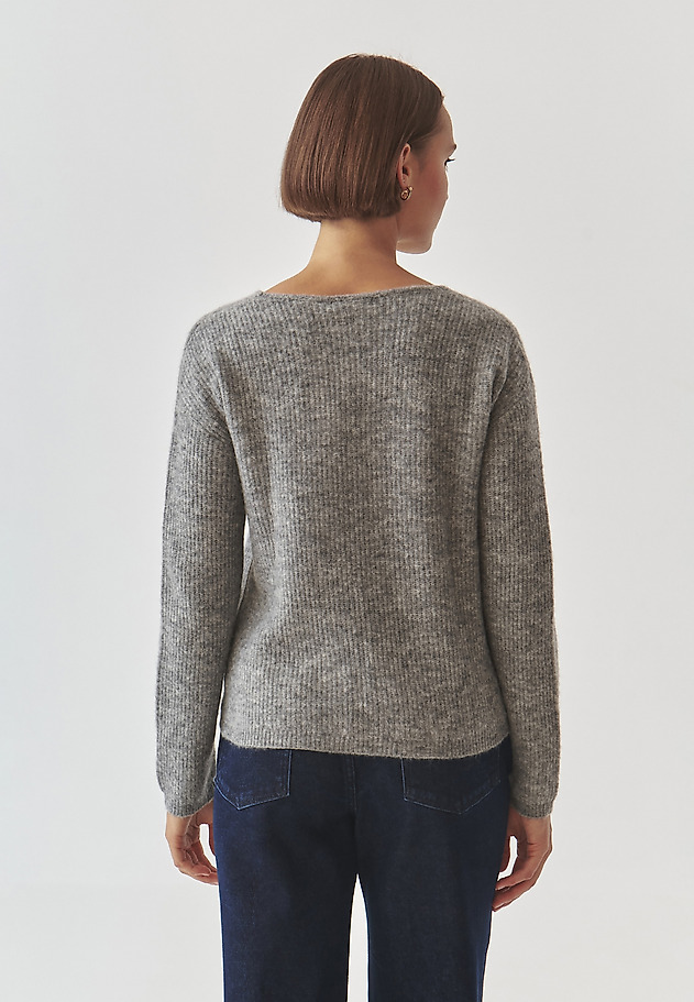 LADIES' CASUAL LONG SLEEVE SWEATER - SOLO 2 LADIES' CASUAL LONG SLEEVE SWEATER - SOLO 2 SZARY 4