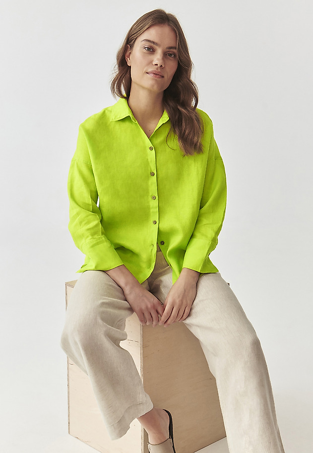LADIES’ COMFORTABLE LINEN SHIRT - ANDRAGIA 1 LADIES’ COMFORTABLE LINEN SHIRT - ANDRAGIA 1 ZIELONY 1