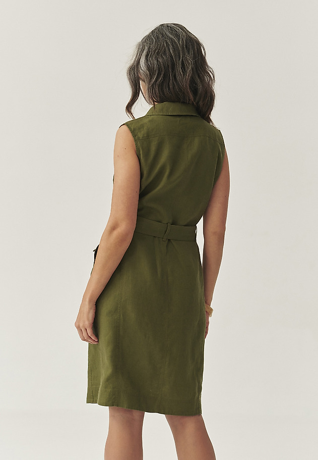 SLEEVELESS LINEN SCHMISSERIE - SOFORINA SLEEVELESS LINEN SCHMISSERIE - SOFORINA KHAKI 3