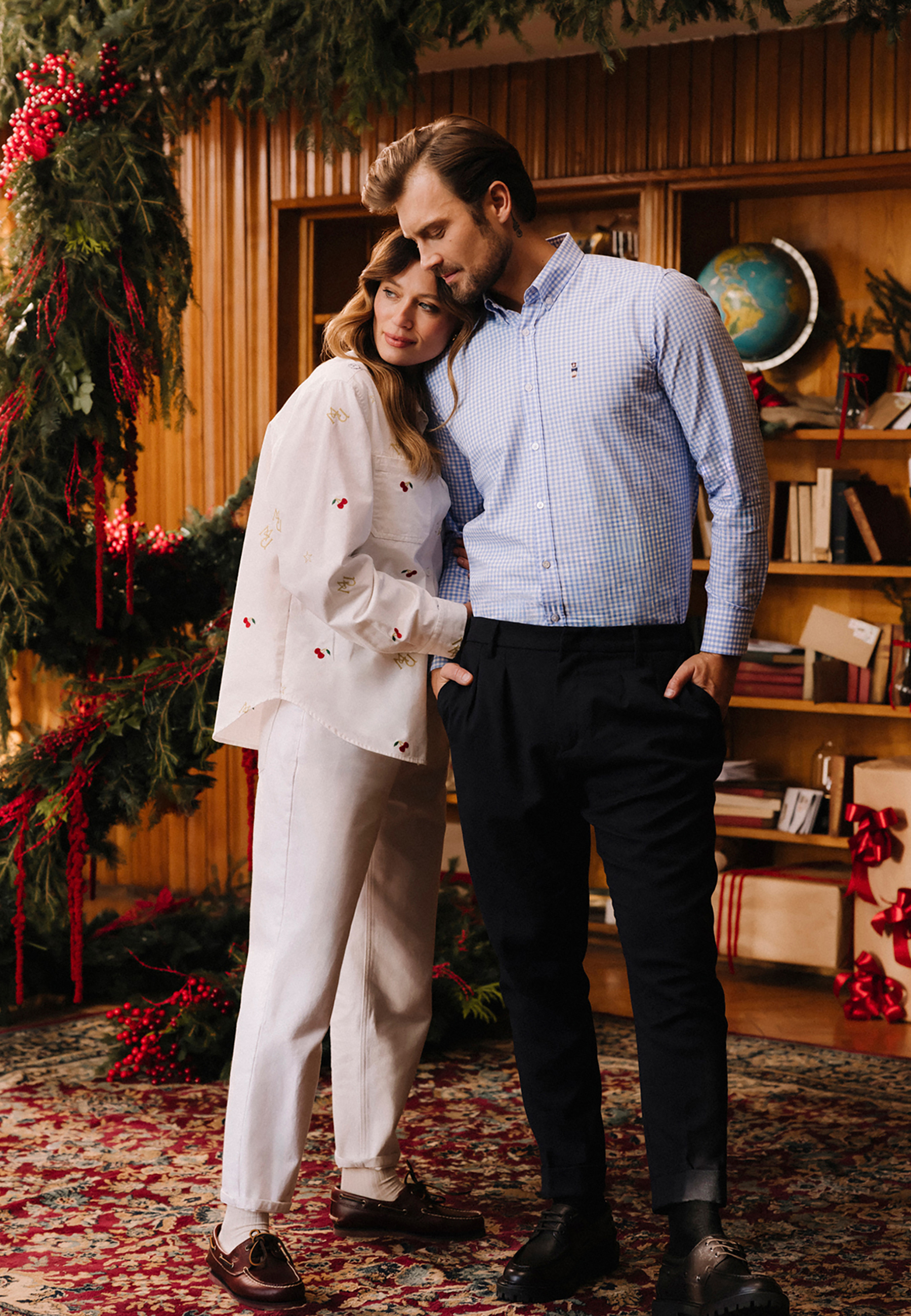 BAWEŁNIANA KOSZULA MĘSKA W DROBNĄ KRATĘ — MARCO 4 NIEBIESKI 2