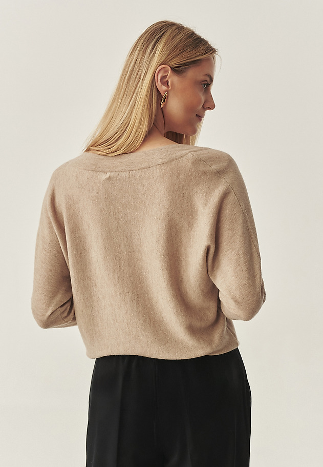CASUAL JUMPER WITH WOOL AND CASHMERE BLEND - PONNO CASUAL JUMPER WITH WOOL AND CASHMERE BLEND - PONNO BEIGE 2