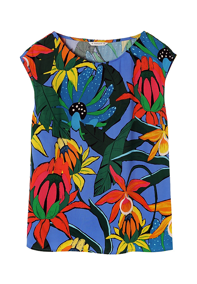 ŽENSKA CVETLIČNA BLUZA AFELI ŽENSKA CVETLIČNA BLUZA AFELI VEČBARVNA 7