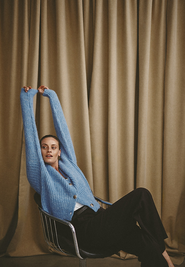 WOOL AND ALPACA CARDIGAN - ADISON WOOL AND ALPACA CARDIGAN - ADISON BLUE 1