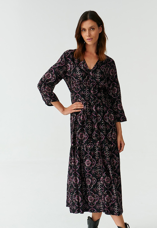 PATTERNED LADIES’ DRESS WITH 3/4 SLEEVES KAMDI 1 PATTERNED LADIES’ DRESS WITH 3/4 SLEEVES KAMDI 1 MULTIKOLOR 2