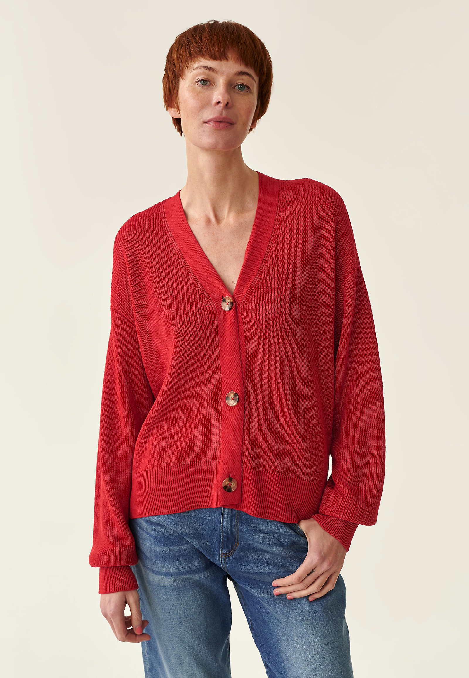 CARDIGAN MADE FROM COOL VISCOSE KAMIKO CARDIGAN MADE FROM COOL VISCOSE KAMIKO RED 79923
