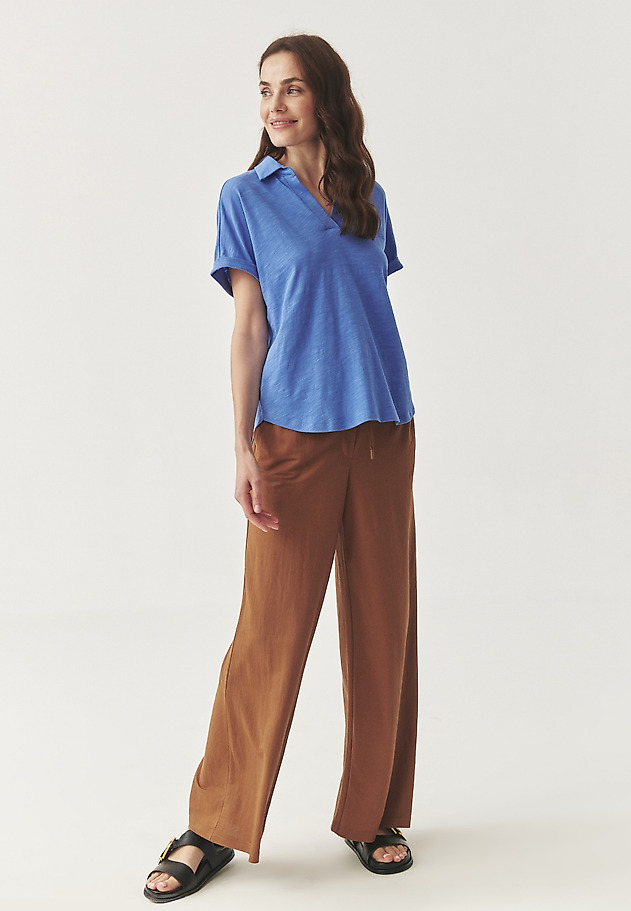 PLETENA BLUZA S POLO REZOM - AMBRA PLETENA BLUZA S POLO REZOM - AMBRA MODRA 2