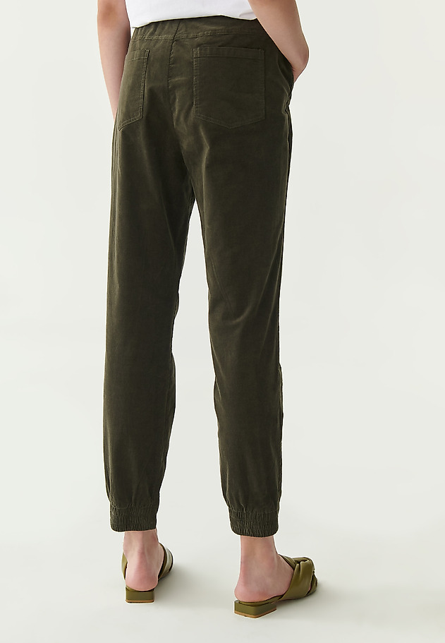LADIES' MICRO CORDUROY JOGGERS WIKORA LADIES' MICRO CORDUROY JOGGERS WIKORA KHAKI 2